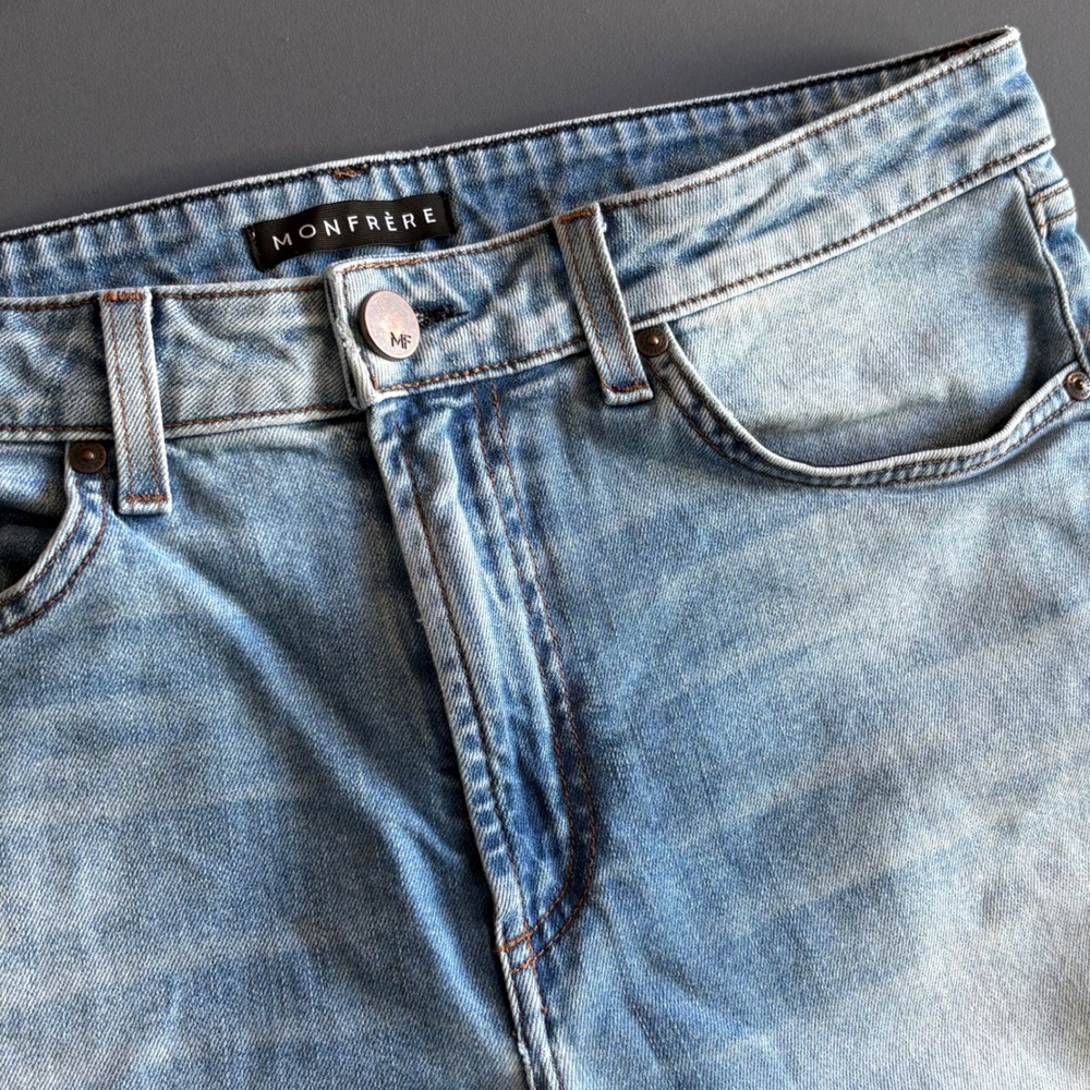 Monfrere Greyson Dubai Jeans | Size 34 | Light Wash Japanese Denim | USA Made